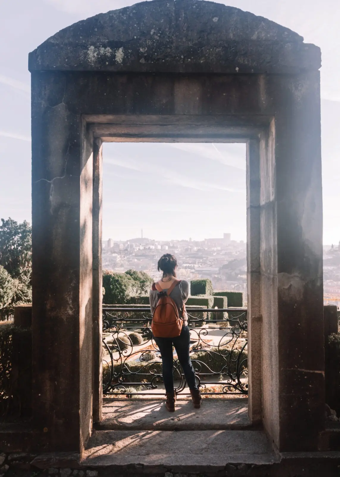 Io di fronte al panoama dei Jardim do Palácio de Cristal