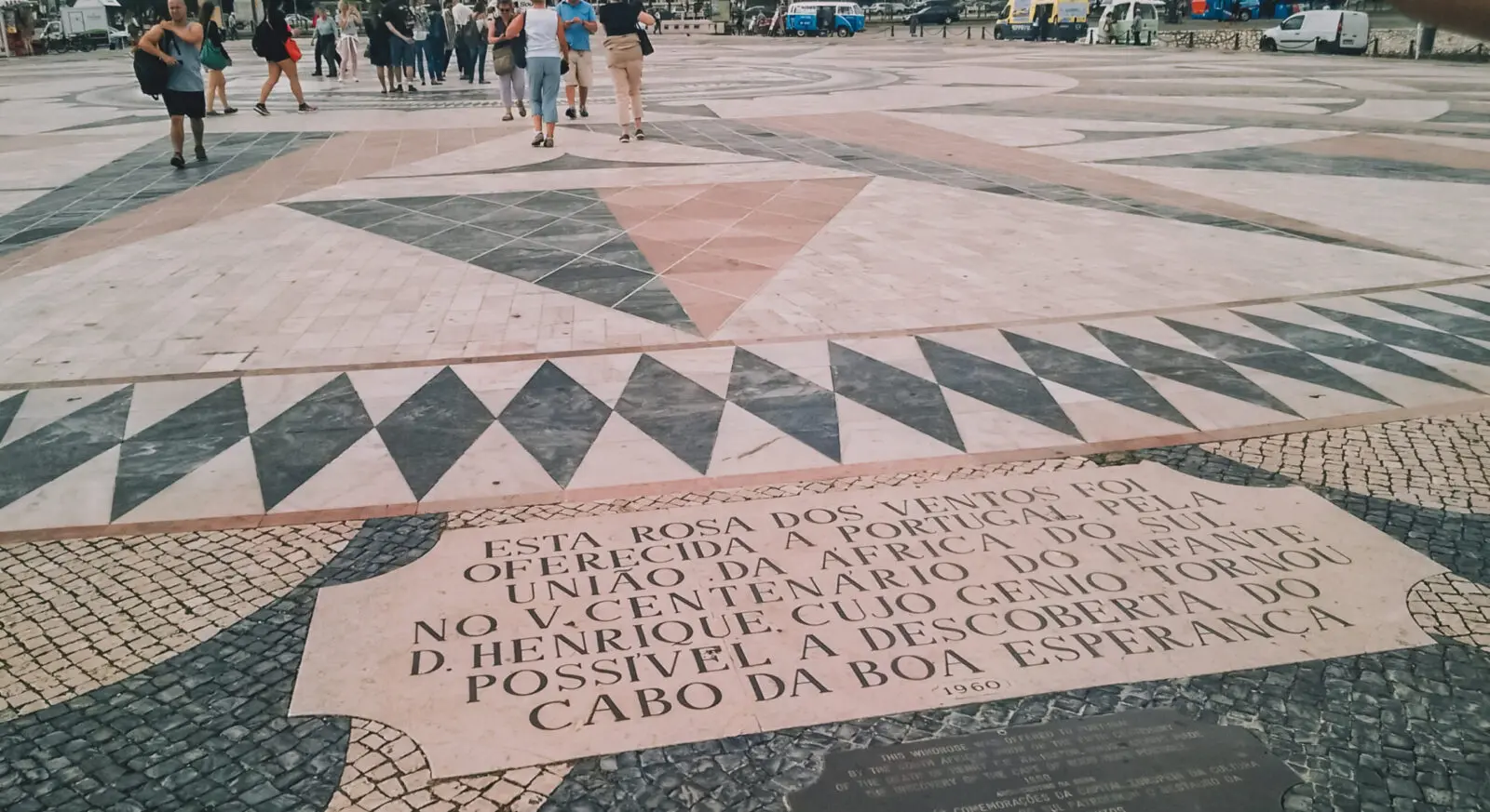 Tra i quartieri di Lisbona, Padrao dos Descobrimentos, mappa del mondo sul pavimento