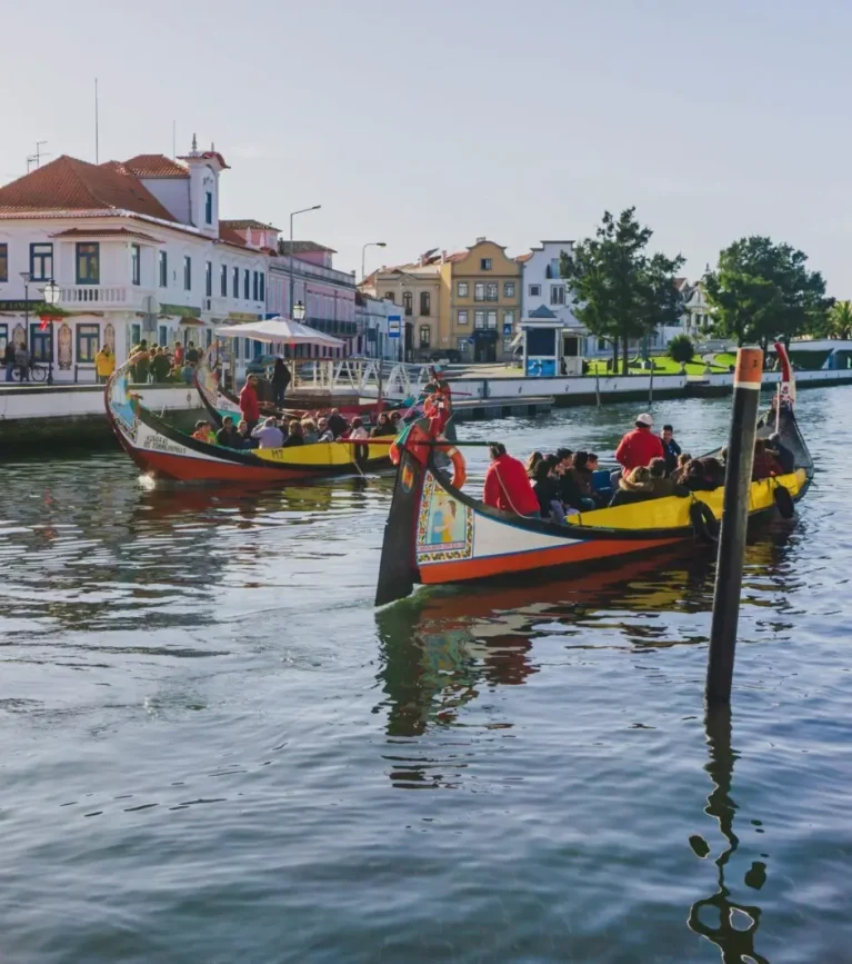Moliceiro che solca i canali della Venezia del Portogallo